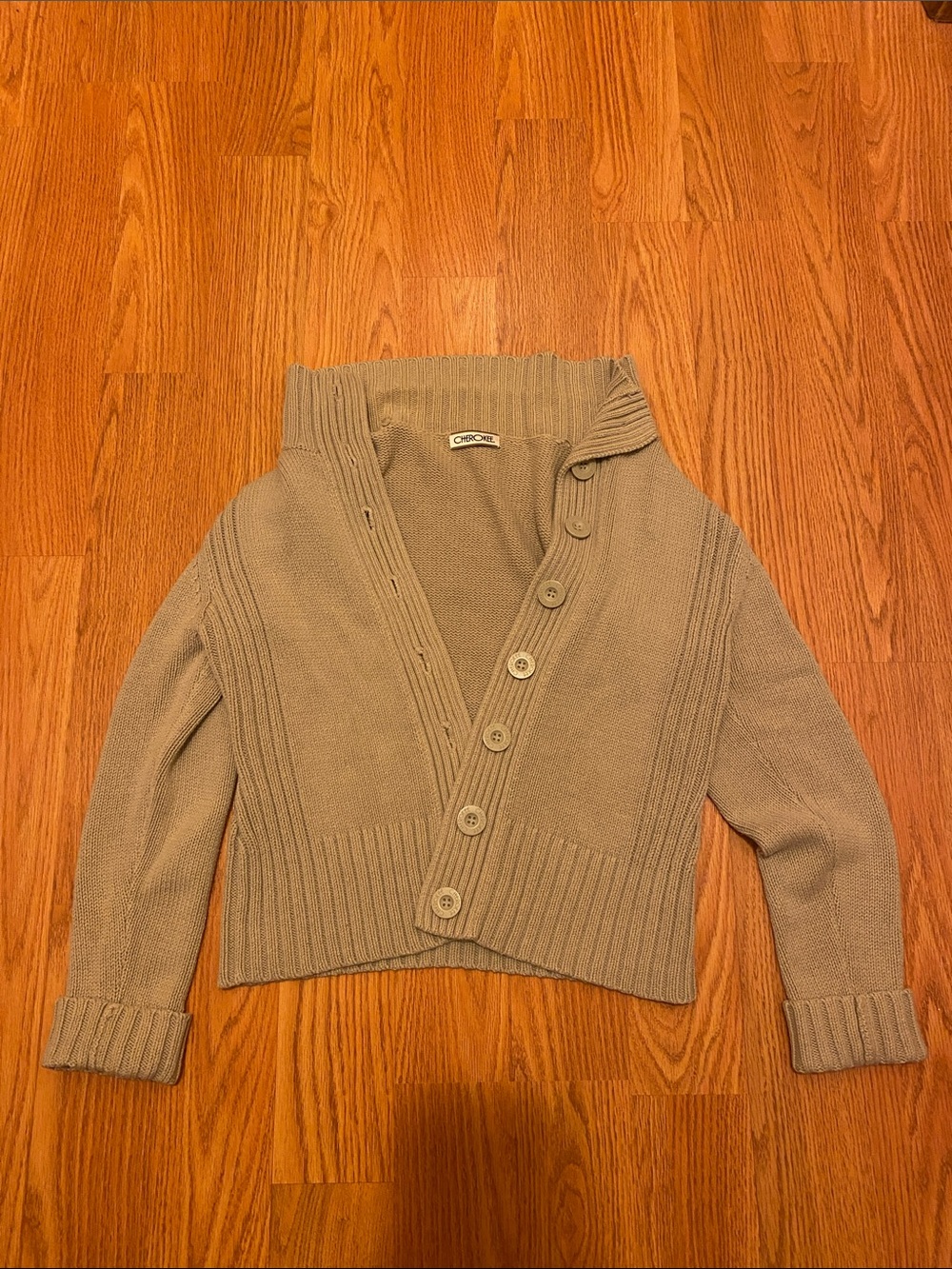 Cherokee Button Tan Sweater GUC, in Size 10